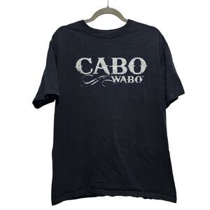Cabo Wabo Black Graphic T-Shirt Mens Large Anvil Cotton Casual Rock Tee‎